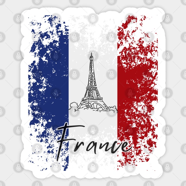 France flag grunge Sticker by eka123